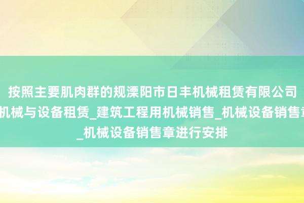 按照主要肌肉群的规溧阳市日丰机械租赁有限公司_建筑工程机械与设备租赁_建筑工程用机械销售_机械设备销售章进行安排